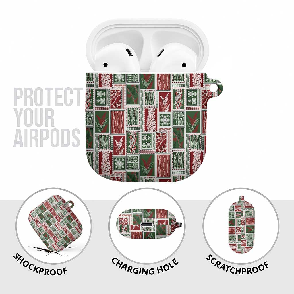 Mele Kalikimaka Hawaiian Quilt and Lei Patchwork AirPods Case - Polynesian Pride
