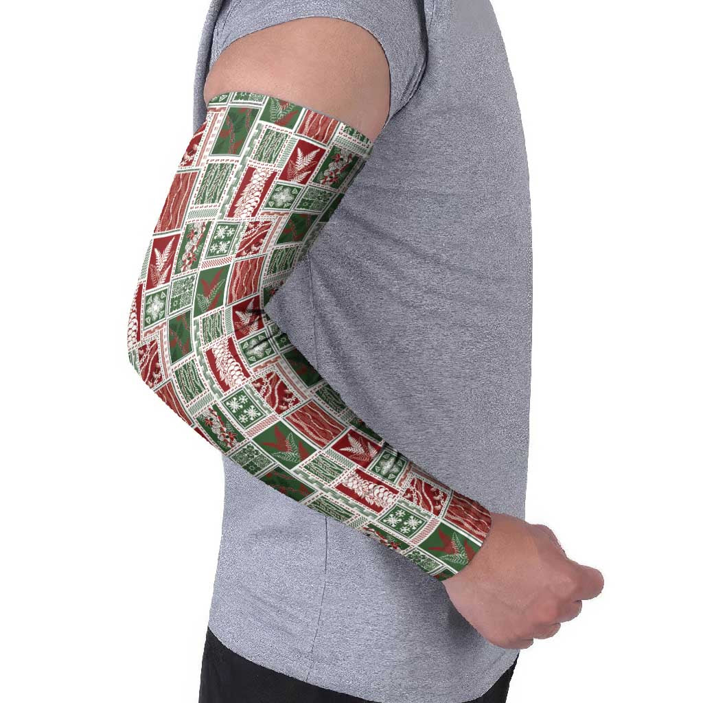 Mele Kalikimaka Hawaiian Quilt and Lei Patchwork Arm Sleeves - Polynesian Pride