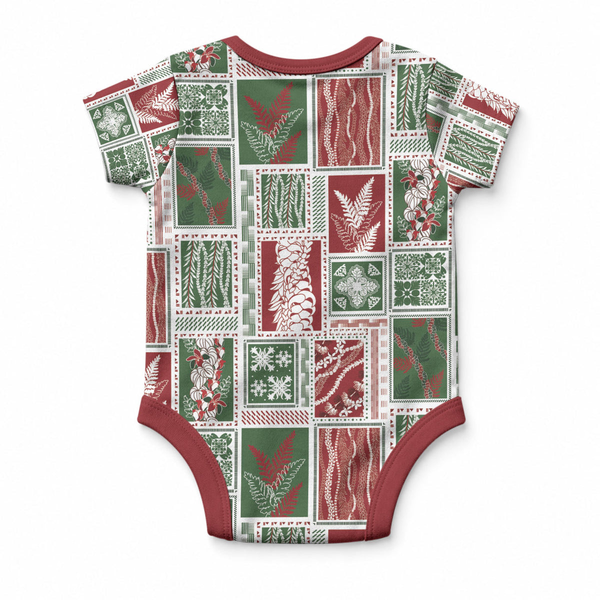 Mele Kalikimaka Hawaiian Quilt and Lei Patchwork Baby Onesie LT9 - Polynesian Pride