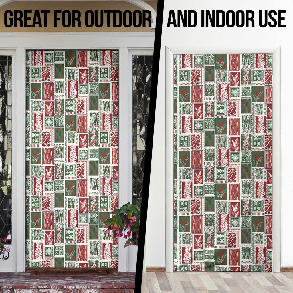 Mele Kalikimaka Hawaiian Quilt and Lei Patchwork Door Cover - Polynesian Pride