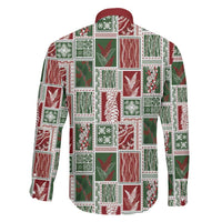 Mele Kalikimaka Hawaiian Quilt and Lei Patchwork Family Matching Off The Shoulder Long Sleeve Dress and Hawaiian Shirt LT9 - Polynesian Pride