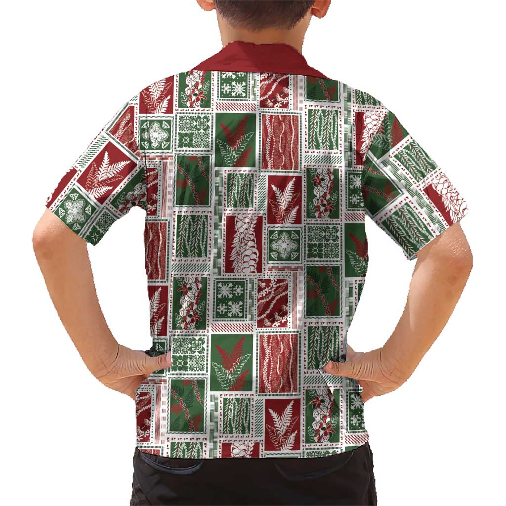 Mele Kalikimaka Hawaiian Quilt and Lei Patchwork Family Matching Off Shoulder Maxi Dress and Hawaiian Shirt - Polynesian Pride