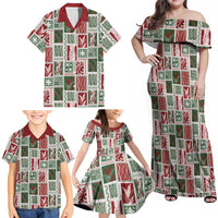 Mele Kalikimaka Hawaiian Quilt and Lei Patchwork Family Matching Off Shoulder Maxi Dress and Hawaiian Shirt - Polynesian Pride