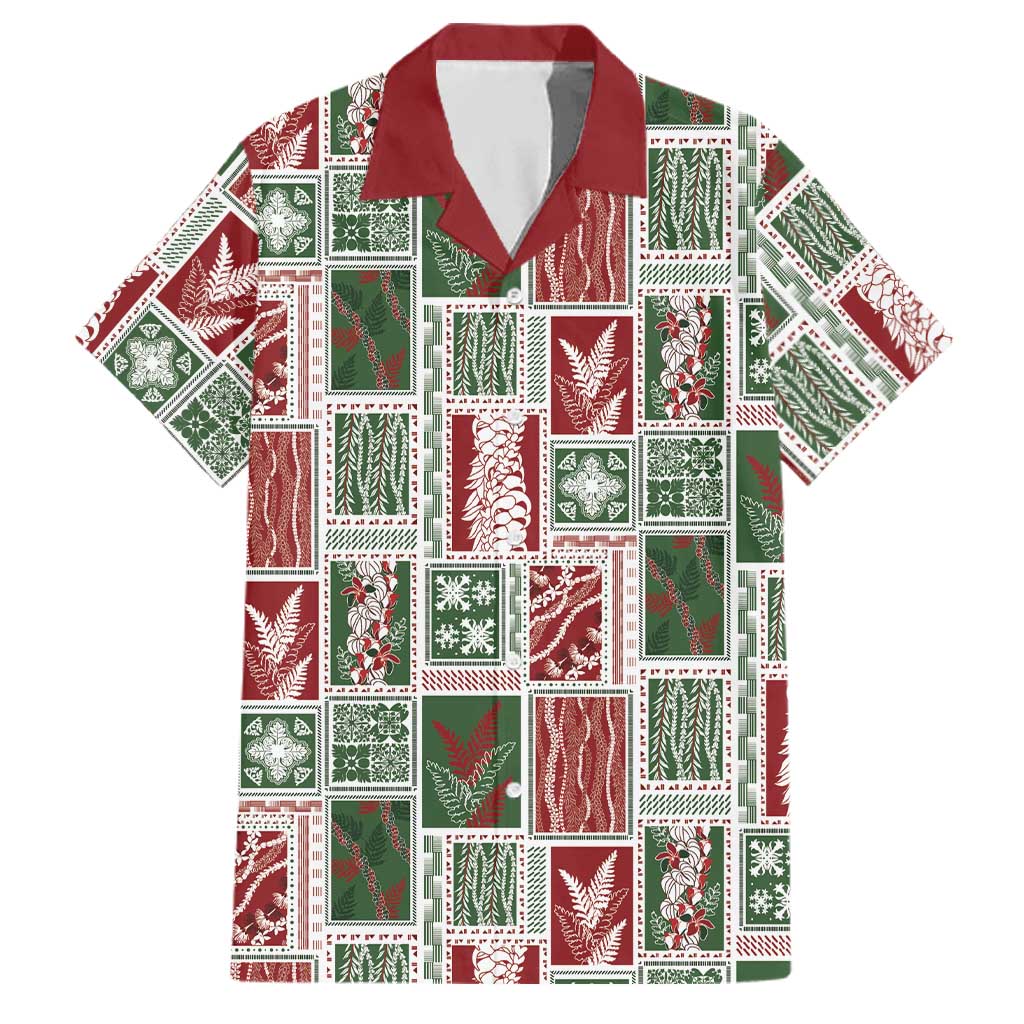 Mele Kalikimaka Hawaiian Quilt and Lei Patchwork Family Matching Off Shoulder Short Dress and Hawaiian Shirt - Polynesian Pride