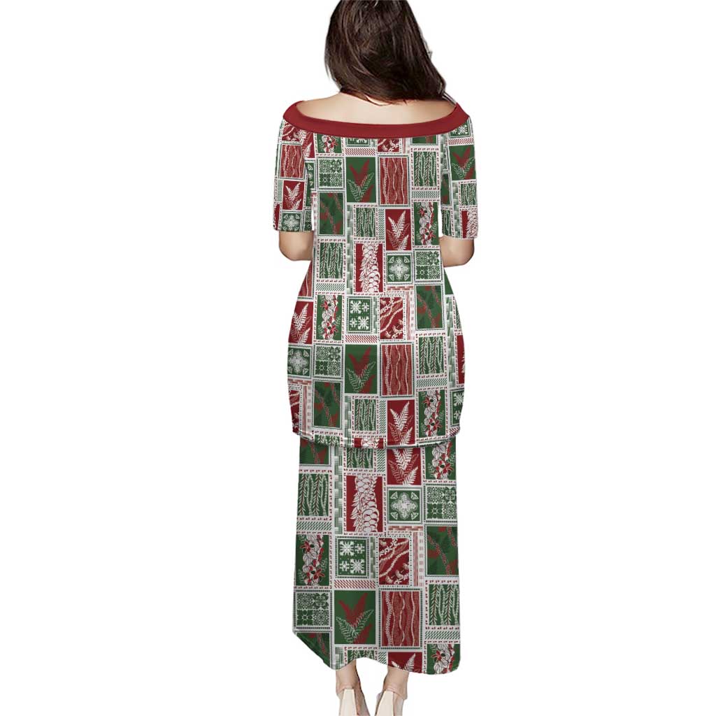 Mele Kalikimaka Hawaiian Quilt and Lei Patchwork Family Matching Puletasi and Hawaiian Shirt - Polynesian Pride