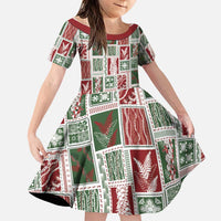 Mele Kalikimaka Hawaiian Quilt and Lei Patchwork Family Matching Summer Maxi Dress and Hawaiian Shirt - Polynesian Pride
