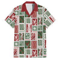 Mele Kalikimaka Hawaiian Quilt and Lei Patchwork Family Matching Tank Maxi Dress and Hawaiian Shirt - Polynesian Pride