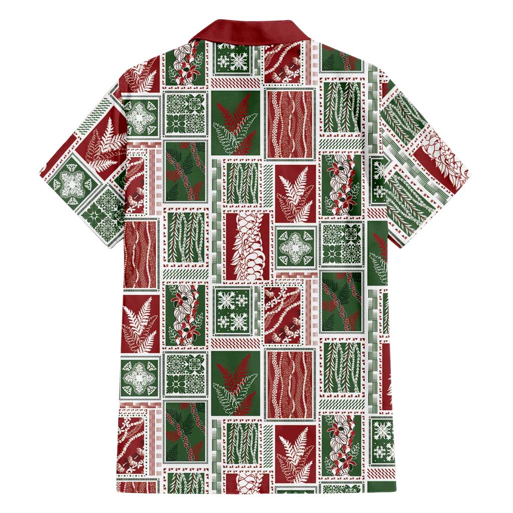 Mele Kalikimaka Hawaiian Quilt and Lei Patchwork Hawaiian Shirt - Polynesian Pride