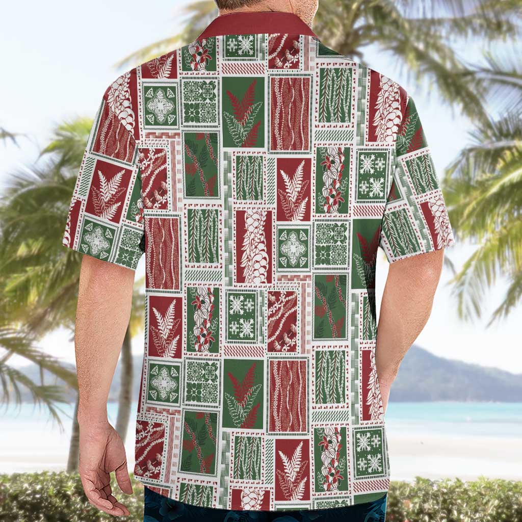 Mele Kalikimaka Hawaiian Quilt and Lei Patchwork Hawaiian Shirt - Polynesian Pride
