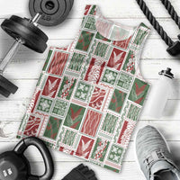 Mele Kalikimaka Hawaiian Quilt and Lei Patchwork Men Tank Top - Polynesian Pride