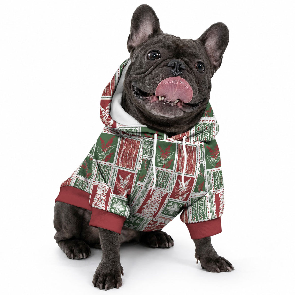 Mele Kalikimaka Hawaiian Quilt and Lei Patchwork Pet Hoodie LT9 - Polynesian Pride