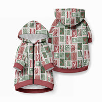 Mele Kalikimaka Hawaiian Quilt and Lei Patchwork Pet Hoodie LT9 Zip-up Red - Polynesian Pride