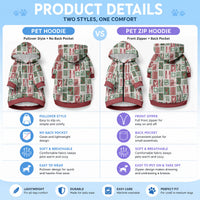 Mele Kalikimaka Hawaiian Quilt and Lei Patchwork Pet Hoodie LT9 - Polynesian Pride