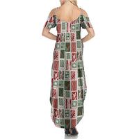 Mele Kalikimaka Hawaiian Quilt and Lei Patchwork Summer Maxi Dress - Polynesian Pride