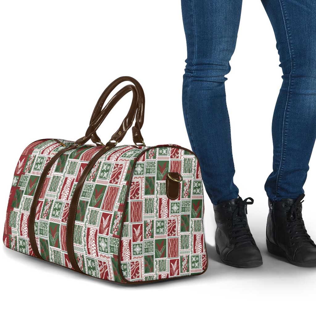 Mele Kalikimaka Hawaiian Quilt and Lei Patchwork Travel Bag - Polynesian Pride