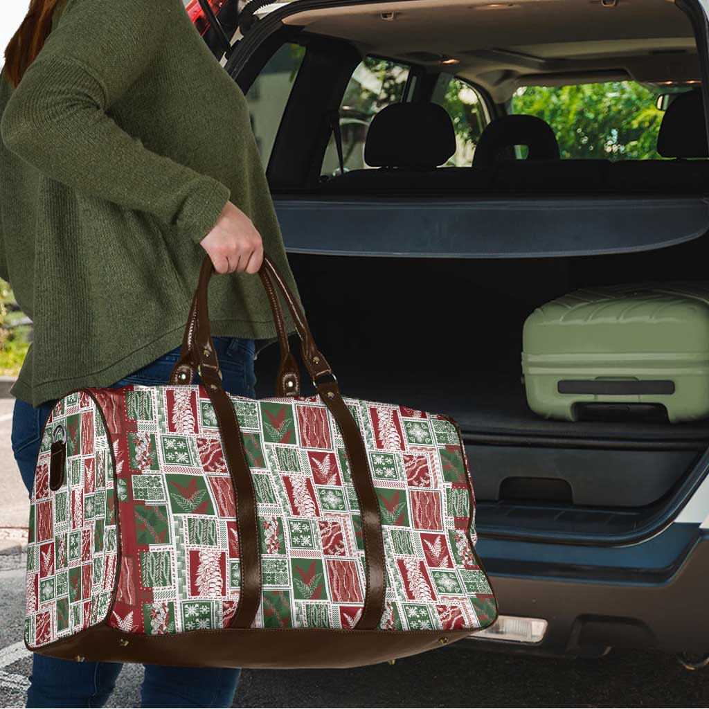 Mele Kalikimaka Hawaiian Quilt and Lei Patchwork Travel Bag - Polynesian Pride