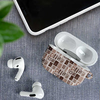 Vintage Aloha Block Quilt AirPods Case Beige Inspired Lei Motifs - Polynesian Pride