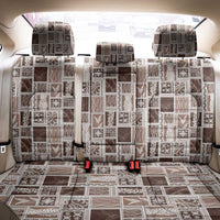 Vintage Aloha Block Quilt Back Car Seat Cover Beige Inspired Lei Motifs - Polynesian Pride