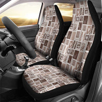 Vintage Aloha Block Quilt Car Seat Cover Beige Inspired Lei Motifs - Polynesian Pride