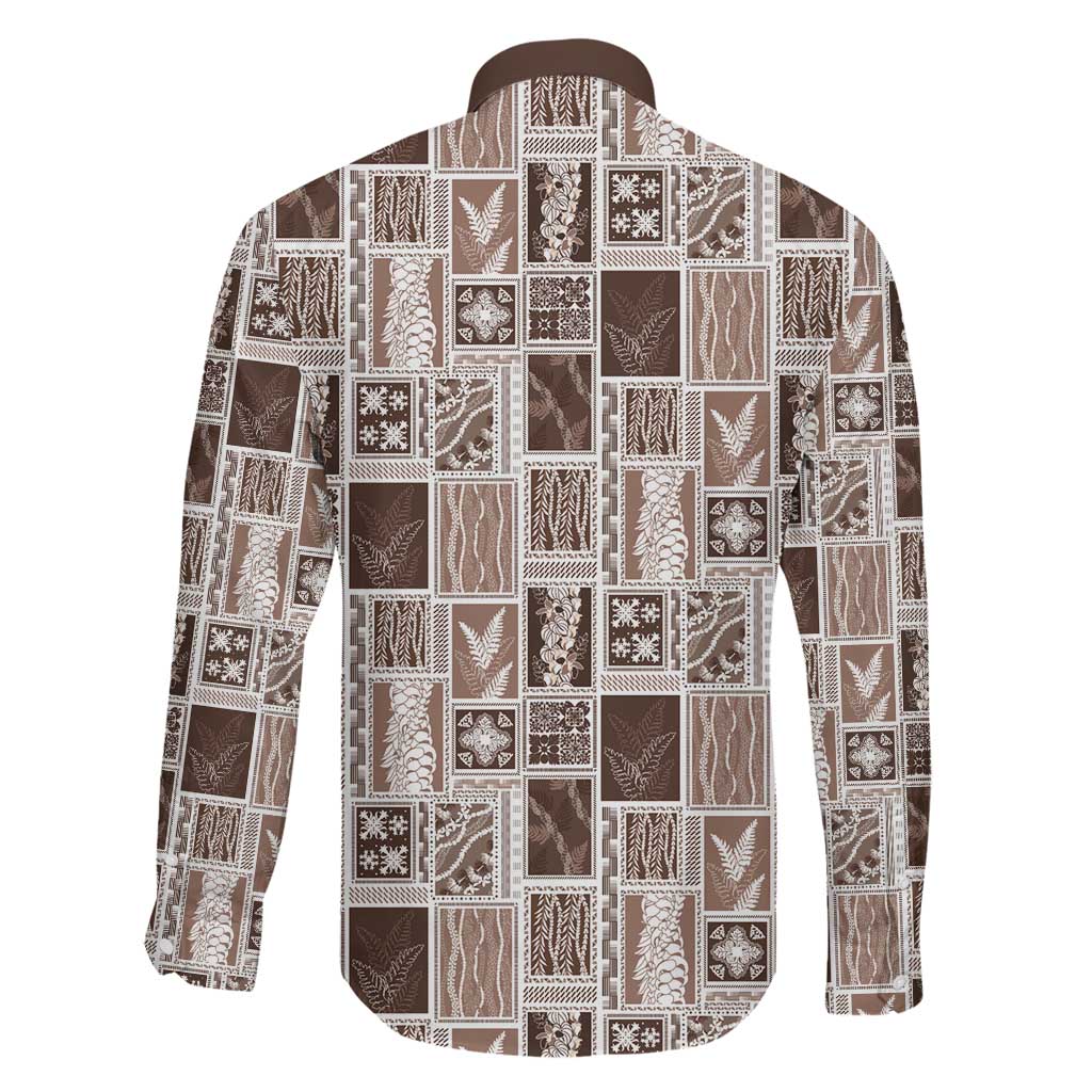 Vintage Aloha Block Quilt Family Matching Mermaid Dress and Hawaiian Shirt Beige Inspired Lei Motifs LT9 - Polynesian Pride