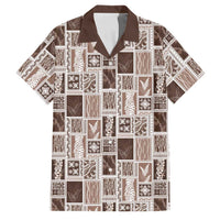 Vintage Aloha Block Quilt Family Matching Summer Maxi Dress and Hawaiian Shirt Beige Inspired Lei Motifs LT9 Dad's Shirt - Short Sleeve Beige - Polynesian Pride