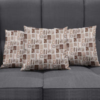 Vintage Aloha Block Quilt Pillow Cover Beige Inspired Lei Motifs - Polynesian Pride