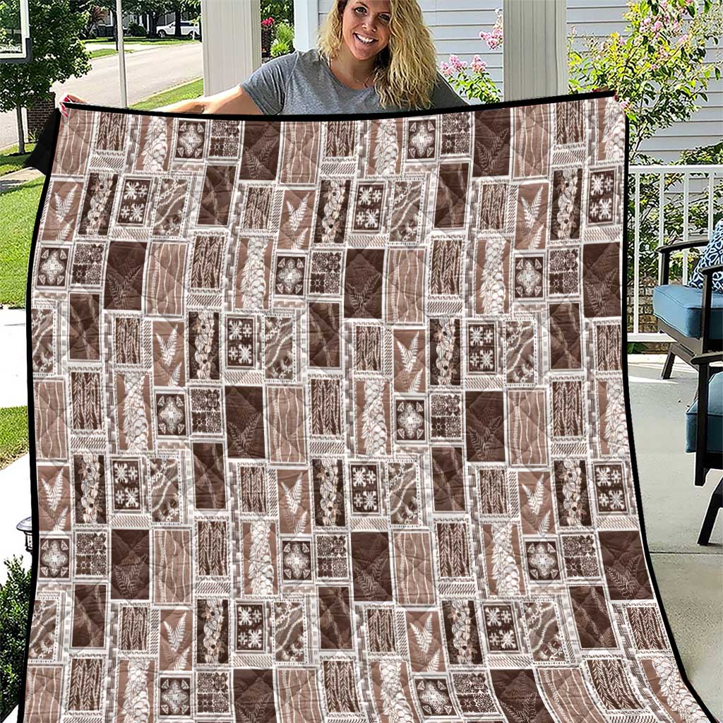Vintage Aloha Block Quilt Quilt Beige Inspired Lei Motifs LT9 Beige - Polynesian Pride