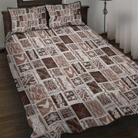 Vintage Aloha Block Quilt Quilt Bed Set Beige Inspired Lei Motifs - Polynesian Pride