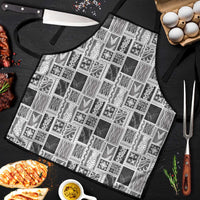 Vintage Aloha Block Quilt Apron Black Inspired Lei Motifs - Polynesian Pride