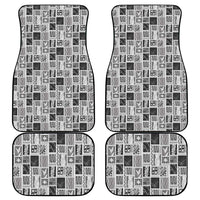 Vintage Aloha Block Quilt Car Mats Black Inspired Lei Motifs LT9 - Polynesian Pride