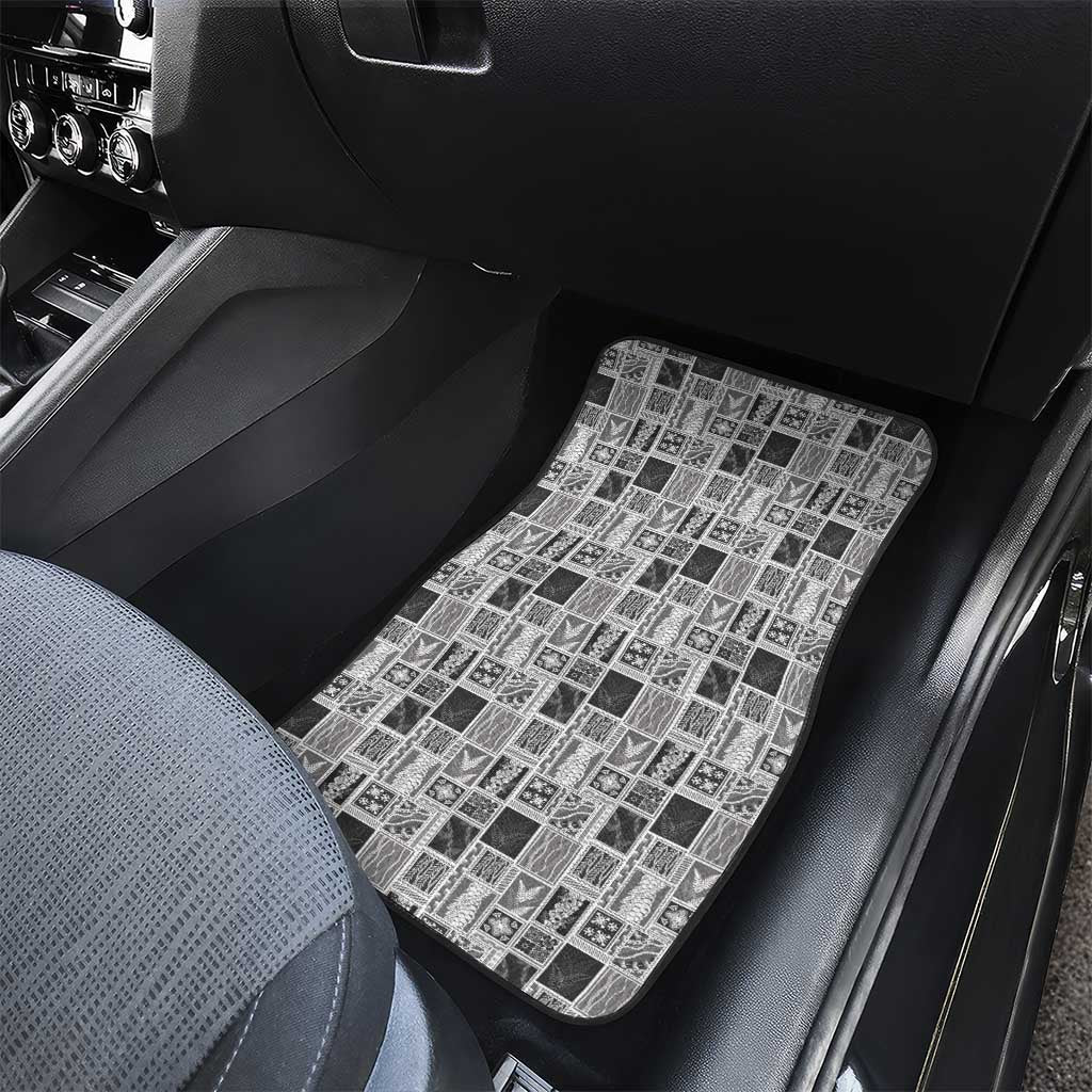 Vintage Aloha Block Quilt Car Mats Black Inspired Lei Motifs LT9 - Polynesian Pride