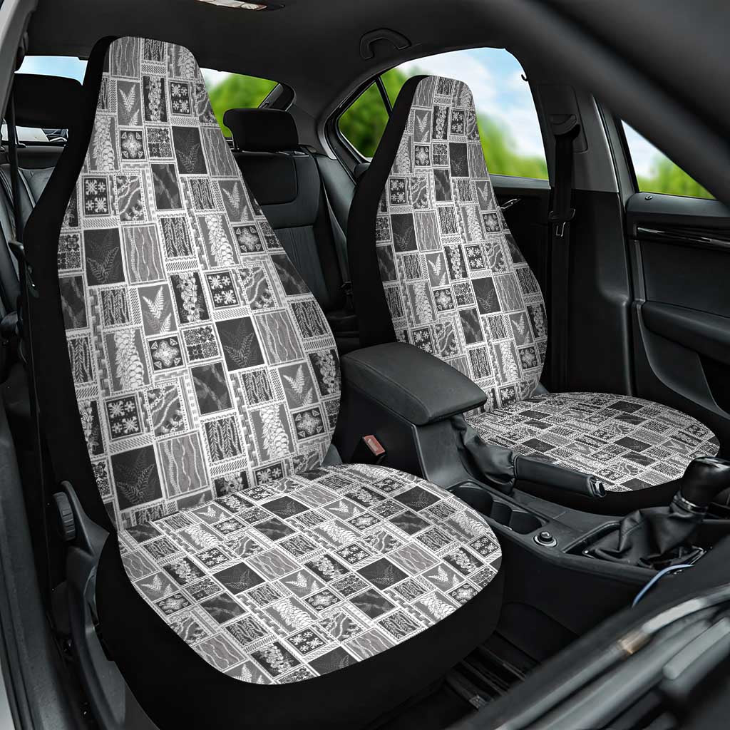Vintage Aloha Block Quilt Car Seat Cover Black Inspired Lei Motifs - Polynesian Pride