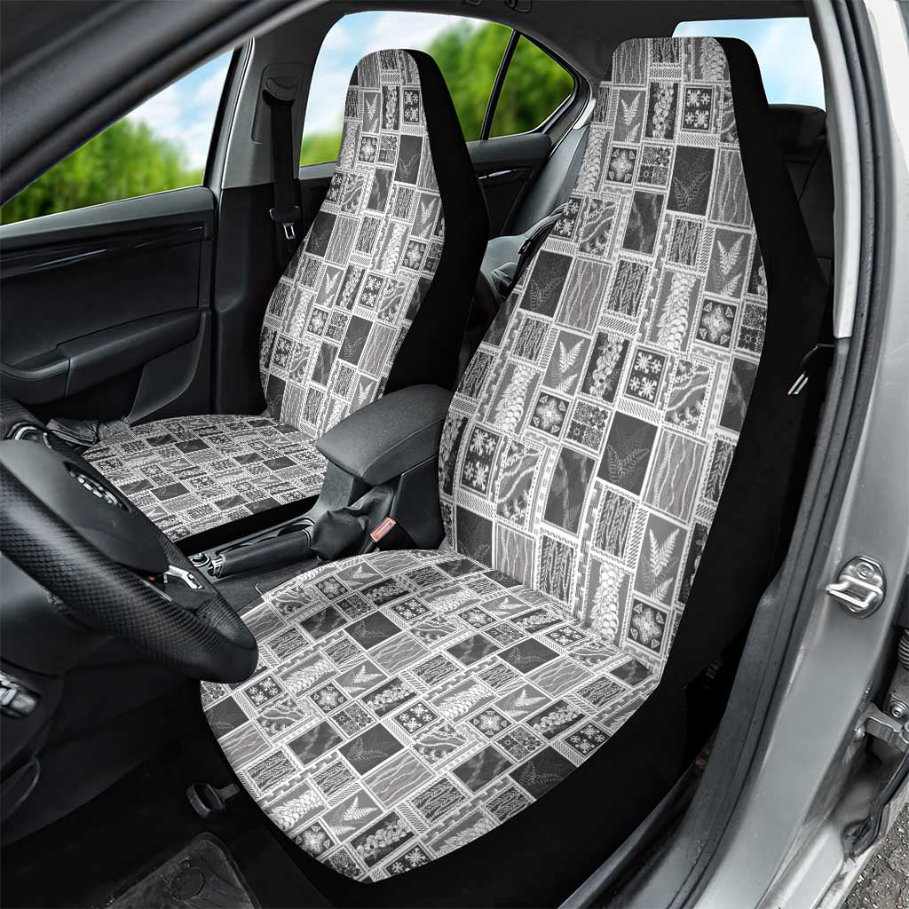 Vintage Aloha Block Quilt Car Seat Cover Black Inspired Lei Motifs - Polynesian Pride