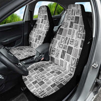 Vintage Aloha Block Quilt Car Seat Cover Black Inspired Lei Motifs - Polynesian Pride