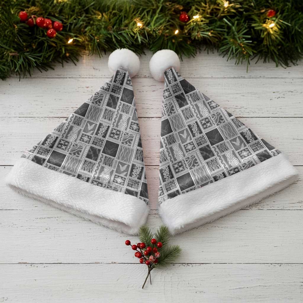 Vintage Aloha Block Quilt Christmas Santa Hat Black Inspired Lei Motifs LT9 - Polynesian Pride