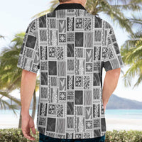 Vintage Aloha Block Quilt Hawaiian Shirt Black Inspired Lei Motifs - Polynesian Pride