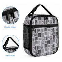 Vintage Aloha Block Quilt Lunch Bag Black Inspired Lei Motifs LT9 - Polynesian Pride