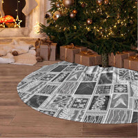 Vintage Aloha Block Quilt Tree Skirt Black Inspired Lei Motifs - Polynesian Pride