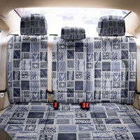 Vintage Aloha Block Quilt Back Car Seat Cover Blue Inspired Lei Motifs - Polynesian Pride