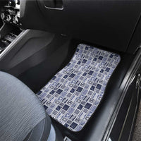Vintage Aloha Block Quilt Car Mats Blue Inspired Lei Motifs - Polynesian Pride