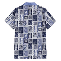 Vintage Aloha Block Quilt Family Matching Tank Maxi Dress and Hawaiian Shirt Blue Inspired Lei Motifs LT9 - Polynesian Pride