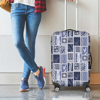 Vintage Aloha Block Quilt Luggage Cover Blue Inspired Lei Motifs LT9 - Polynesian Pride