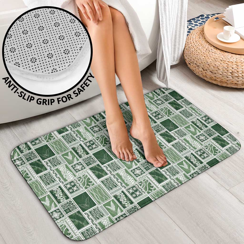 Vintage Aloha Block Quilt Bathroom Set Green Inspired Lei Motifs LT9 - Polynesian Pride