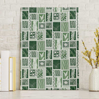 Vintage Aloha Block Quilt Canvas Wall Art Green Inspired Lei Motifs LT9 Without Frame Green - Polynesian Pride