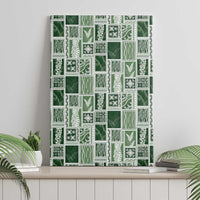 Vintage Aloha Block Quilt Canvas Wall Art Green Inspired Lei Motifs LT9 - Polynesian Pride
