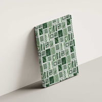 Vintage Aloha Block Quilt Canvas Wall Art Green Inspired Lei Motifs LT9 - Polynesian Pride