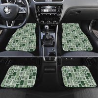 Vintage Aloha Block Quilt Car Mats Green Inspired Lei Motifs - Polynesian Pride