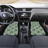 Vintage Aloha Block Quilt Car Mats Green Inspired Lei Motifs - Polynesian Pride