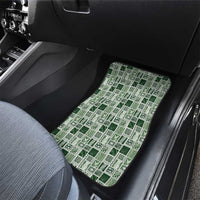 Vintage Aloha Block Quilt Car Mats Green Inspired Lei Motifs - Polynesian Pride