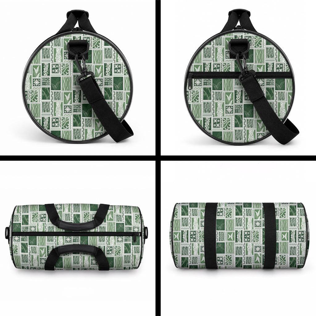 Vintage Aloha Block Quilt Duffle Bag Green Inspired Lei Motifs LT9 - Polynesian Pride